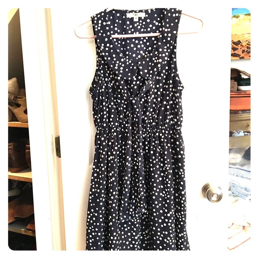 YA Los Angeles polka dot bib dress with tie